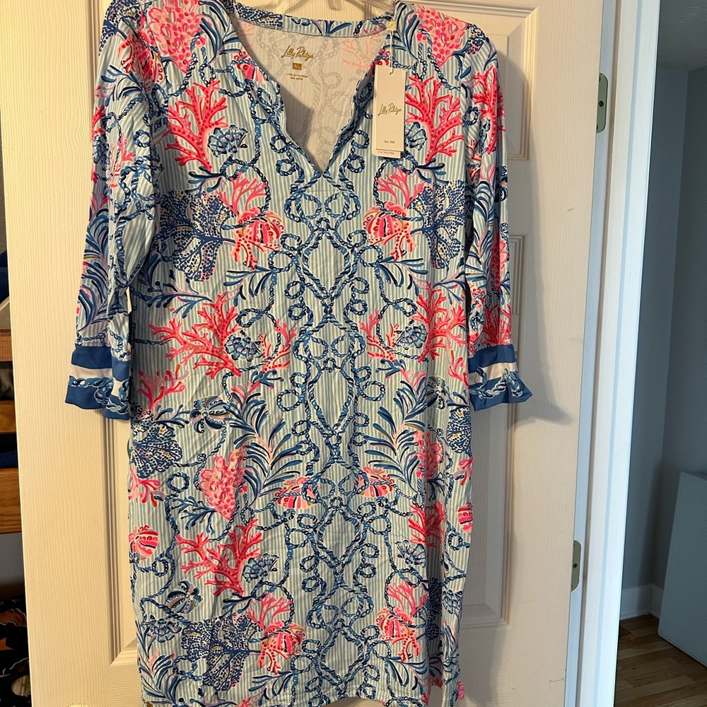 Lilly Pulitzer Blue and Pink Nadine Women's Dress